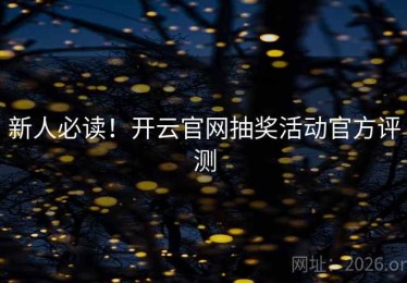 新人必读！开云官网抽奖活动官方评测