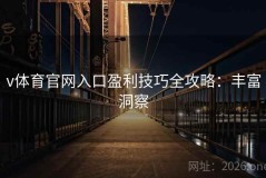 v体育官网入口盈利技巧全攻略：丰富洞察