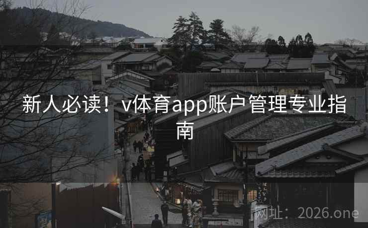新人必读！v体育app账户管理专业指南
