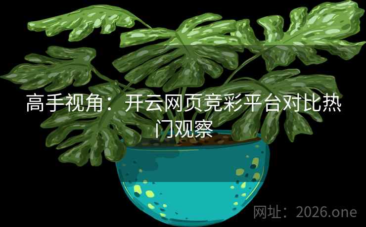 高手视角：开云网页竞彩平台对比热门观察