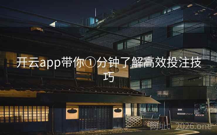 开云app带你①分钟了解高效投注技巧