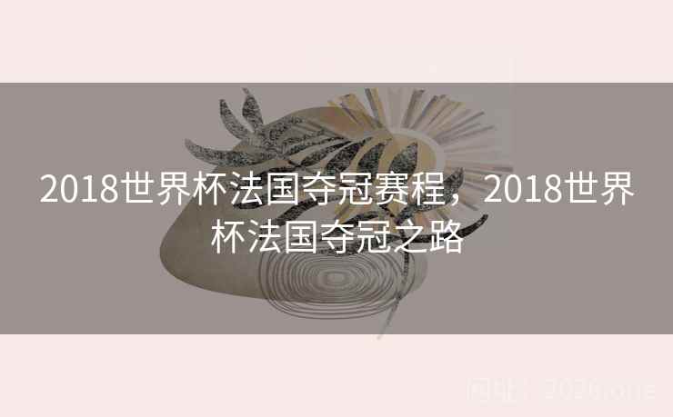 2018世界杯法国夺冠赛程，2018世界杯法国夺冠之路