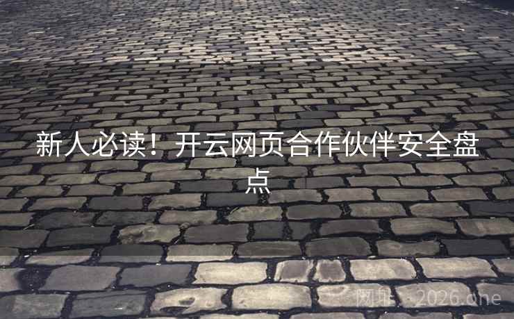 新人必读！开云网页合作伙伴安全盘点